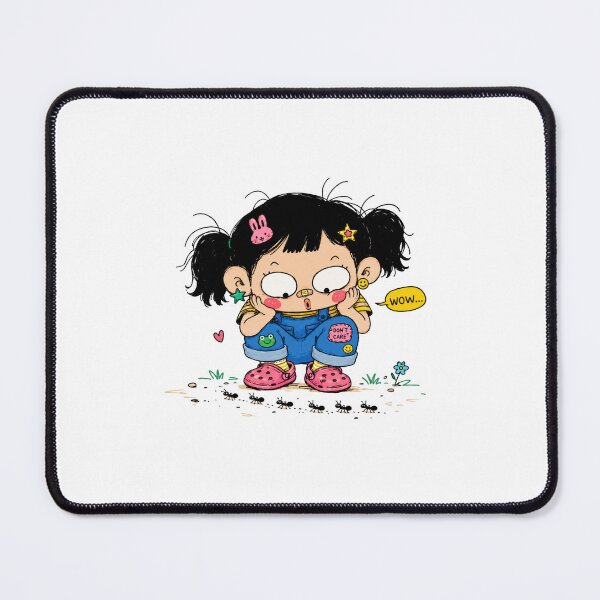 Item preview, Little Girl Watching Ants – Curious Ugly Cute Doodle designed and sold by Kaytee-arttt.