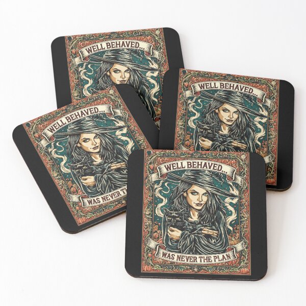 Item preview, Well Behaved… Was Never the Plan | Witch & Black Cat Halloween Art designed and sold by Quietest Riot.