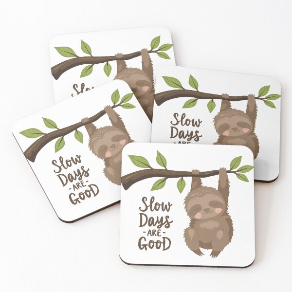 Item preview, Slow Days Are Good Sloth Illustration designed and sold by DinaArtStudio.