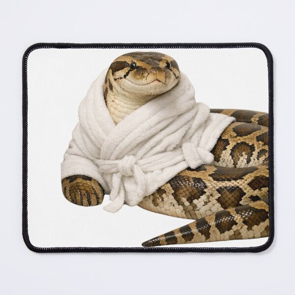 Item preview, Cozy Burmese Python in a Bathrobe designed and sold by Sillytoe.