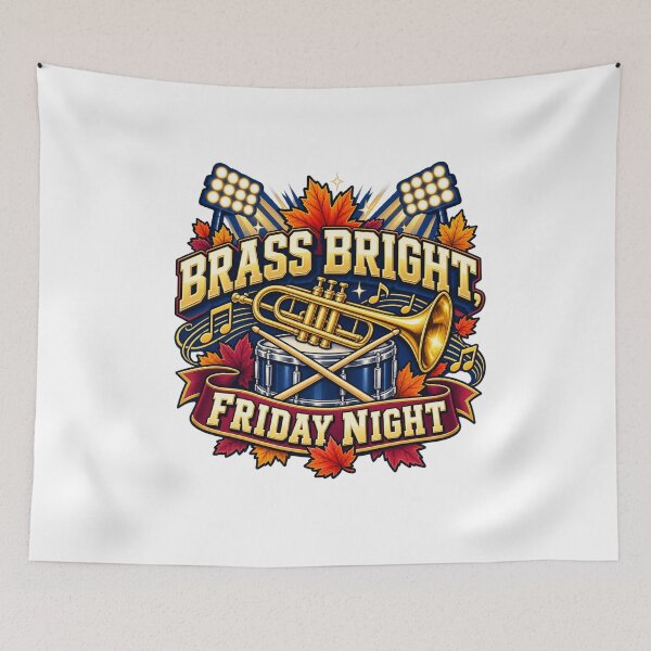Item preview, Brass Bright Friday Night Marching Band Art designed and sold by CheerfulNest.
