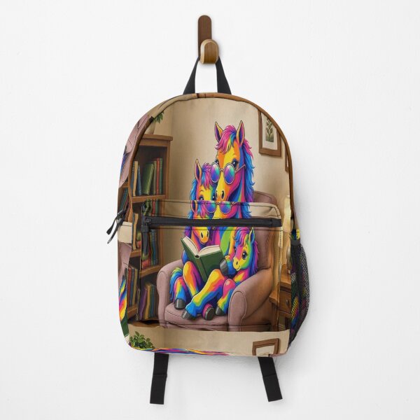 Item preview, Colorful Rainbow Horse Family Reading Book - Tugy's World Pop Art designed and sold by Breezes-of-Ida.