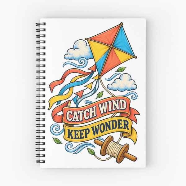 Item preview, Catch Wind Keep Wonder Colorful Kite Flyer designed and sold by CheerfulNest.