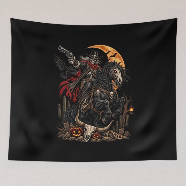 Item preview, Dark Cowboy Gothic Skeleton Rider Halloween designed and sold by afr-saad.