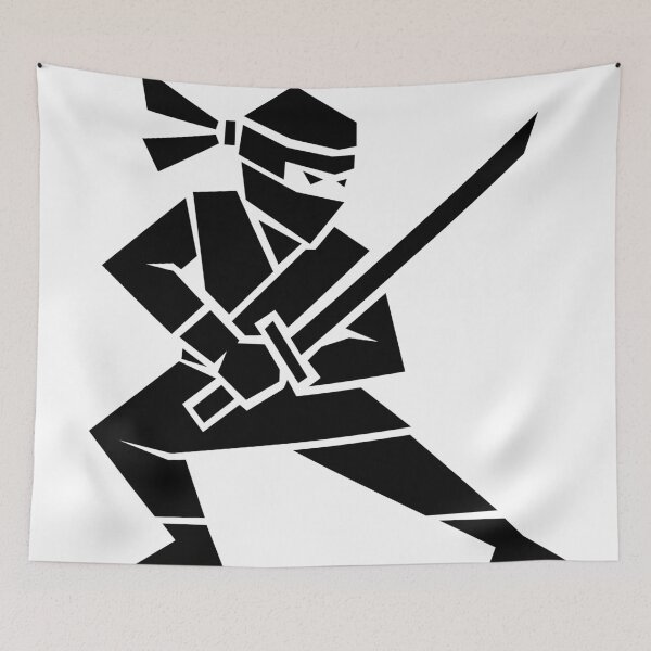 Item preview, Ninja Warrior Geometric Black and White Design designed and sold by matybrak.