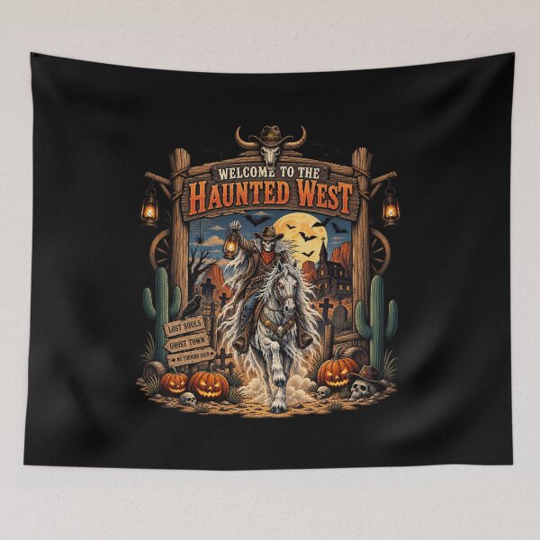 Item preview, Haunted West Skeleton Cowboy Halloween Western  designed and sold by afr-saad.