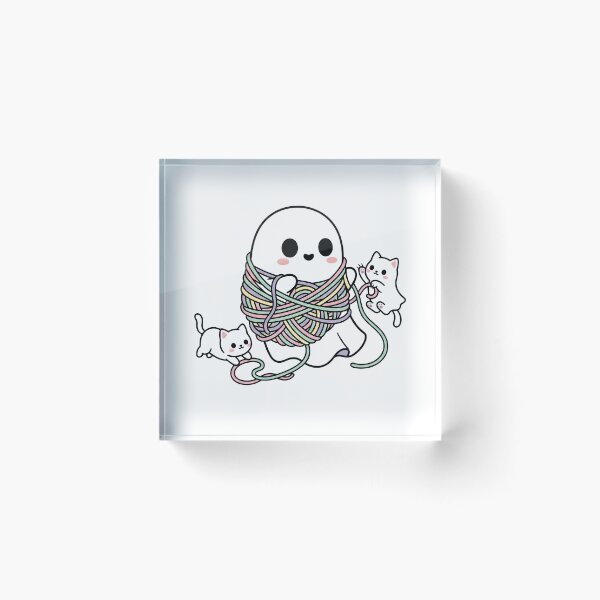 Item preview, Cute Ghost Playing With Yarn & Ghost Kittens designed and sold by Emile-MLZ.