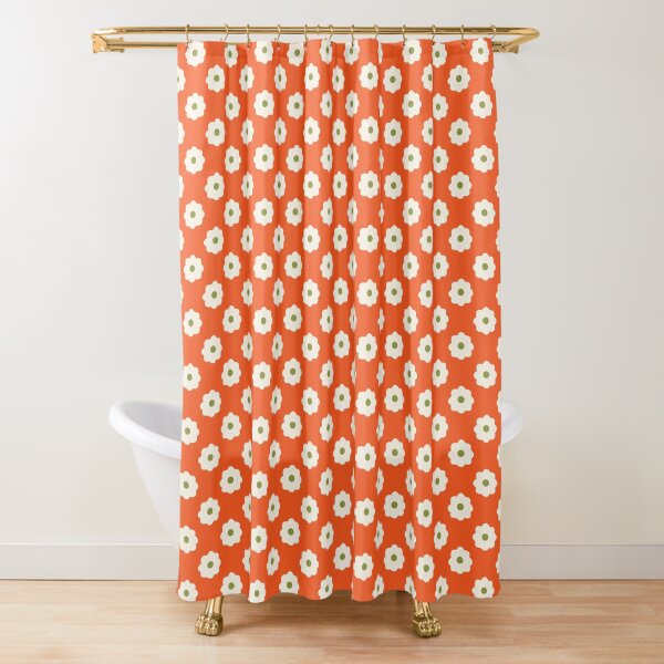 Item preview, 70's Ditsy Daisy in Shocking Orange designed and sold by YesterdayColl.