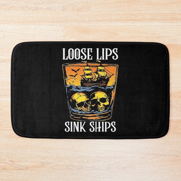 Item preview, Loose Lips Sink Ships Skull Ship Glass designed and sold by ismaelgeme.