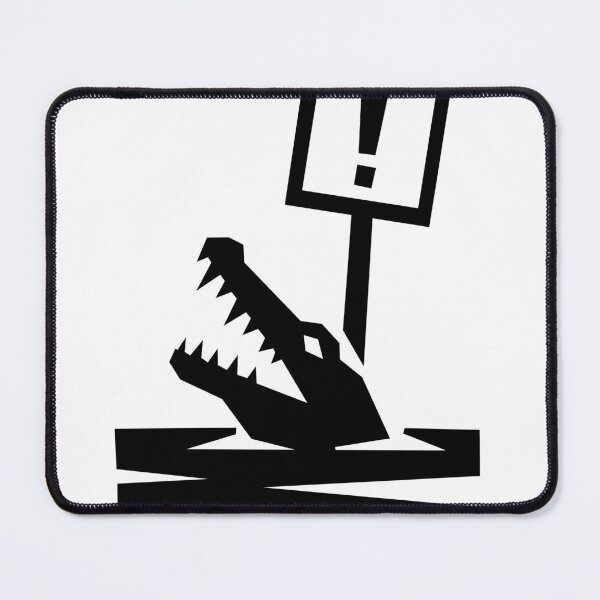 Item preview, Crocodile Warning Sign Geometric Black and White Design designed and sold by matybrak.