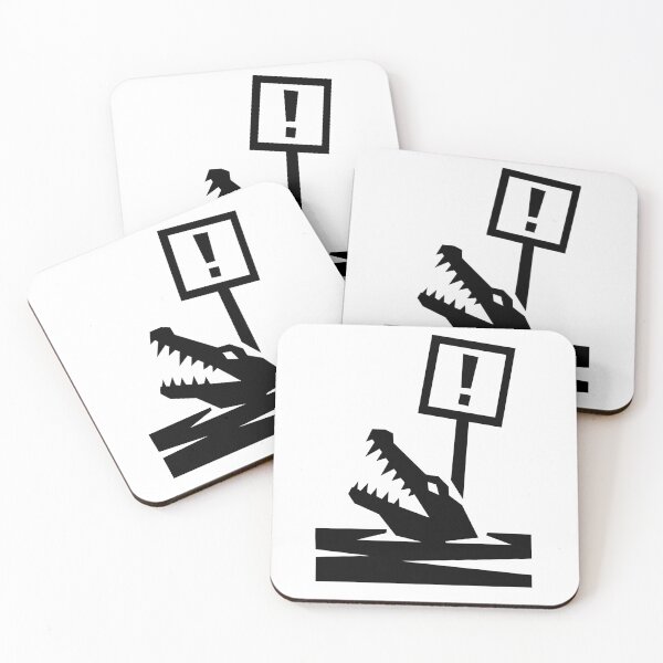 Item preview, Crocodile Warning Sign Geometric Black and White Design designed and sold by matybrak.