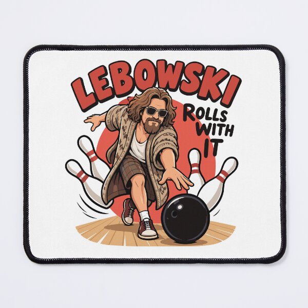 Item preview, Lebowski Rolls With It — The Dude Bowling Tee Design designed and sold by Krasnovaovaova.