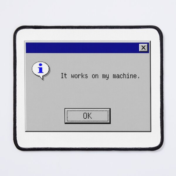 Item preview, Works On My Machine Retro Computer Error - Funny Programmer Coding Pop Up Sign designed and sold by ValeGraficArte.