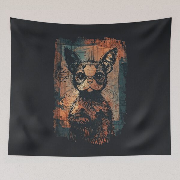 Item preview, Grunge Chihuahua Dog Portrait Vintage Art designed and sold by ERODED SELF.