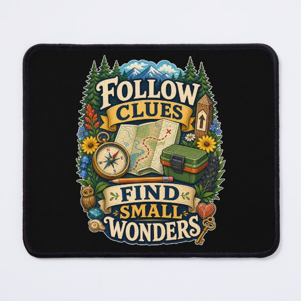 Item preview, Follow Clues Find Small Wonders Geocaching Art designed and sold by CheerfulNest.