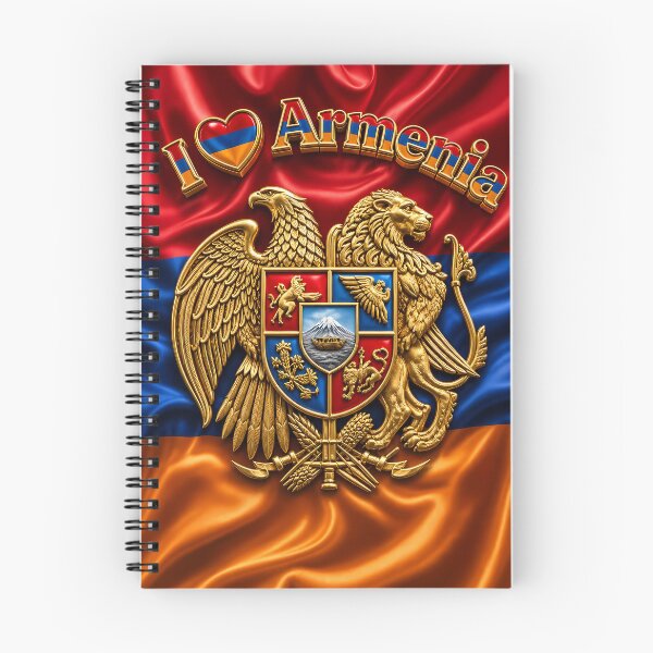 Item preview, I Love Armenia Silk Flag and 3D Emblem designed and sold by NeonRealmsStudio.