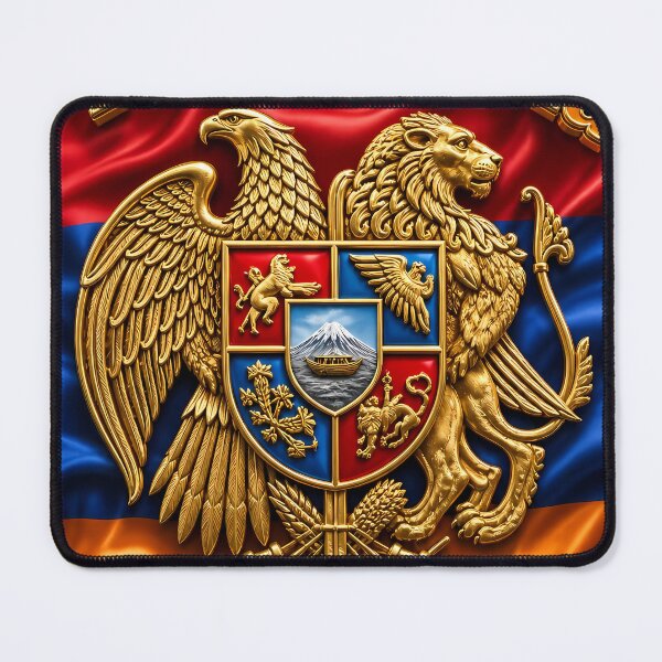 Item preview, I Love Armenia Silk Flag and 3D Emblem designed and sold by NeonRealmsStudio.