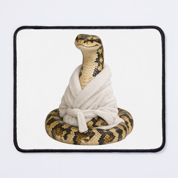 Item preview, Cozy Carpet Python in a White Bathrobe designed and sold by Sillytoe.