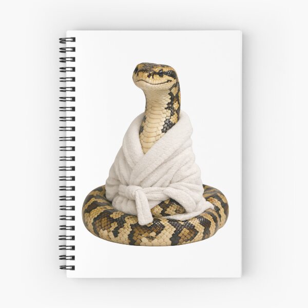 Item preview, Cozy Carpet Python in a White Bathrobe designed and sold by Sillytoe.