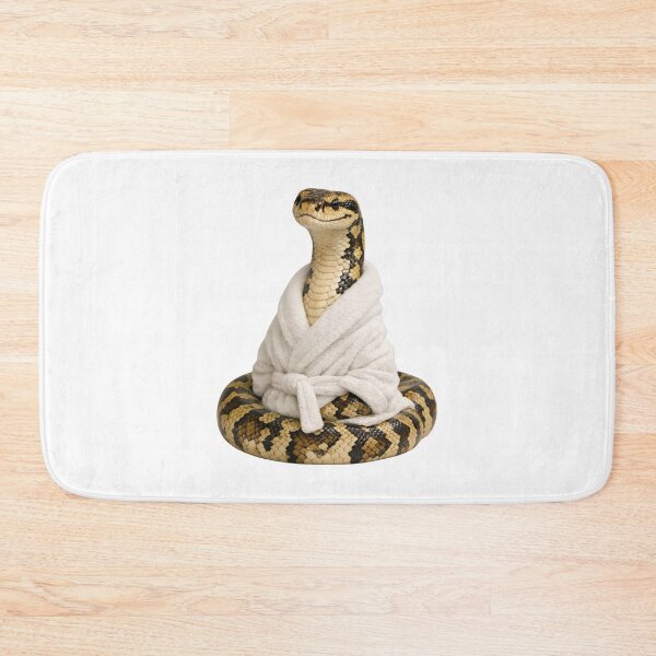 Item preview, Cozy Carpet Python in a White Bathrobe designed and sold by Sillytoe.