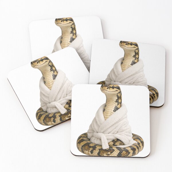 Item preview, Cozy Carpet Python in a White Bathrobe designed and sold by Sillytoe.