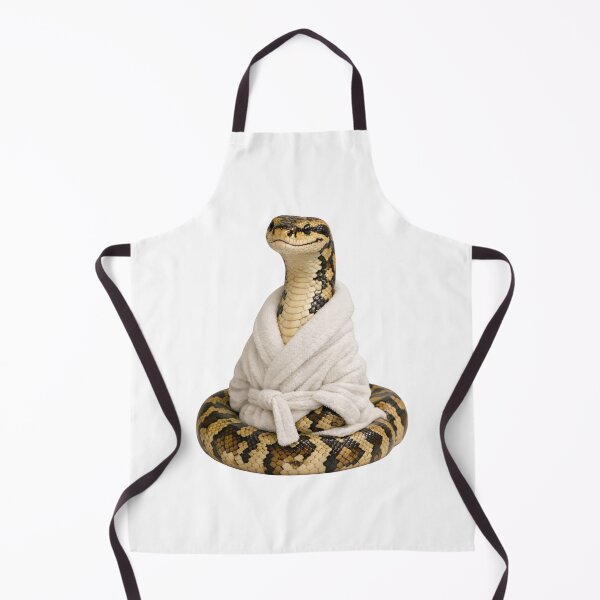 Item preview, Cozy Carpet Python in a White Bathrobe designed and sold by Sillytoe.