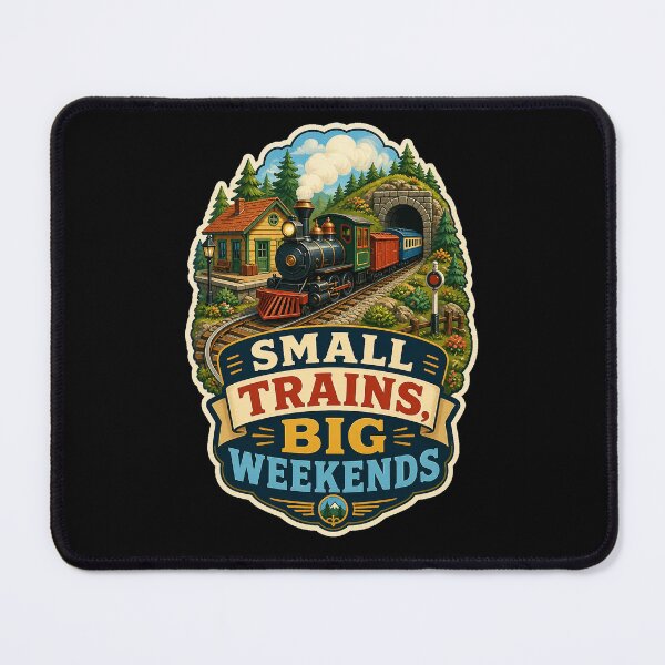 Item preview, Small Trains Big Weekends Model Railroad Art designed and sold by CheerfulNest.