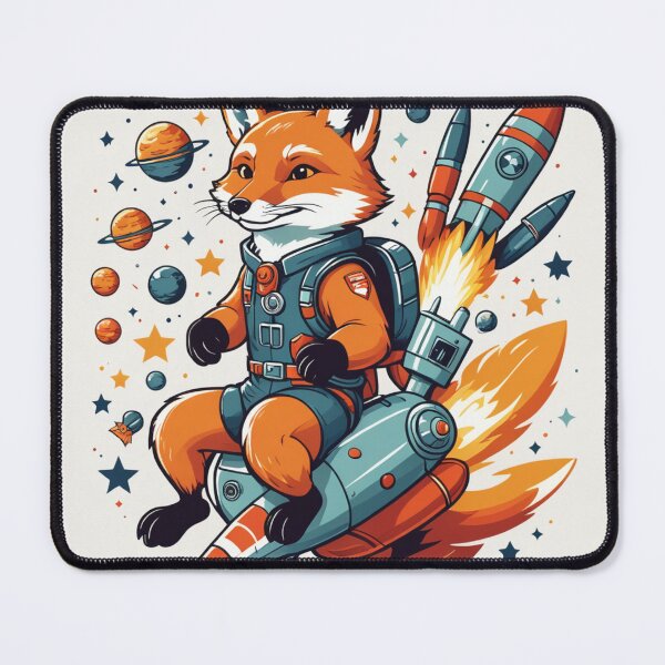 Item preview, Fox Riding a Rocket Floating Elements Design – Fox lover gift designed and sold by michallechowicz.
