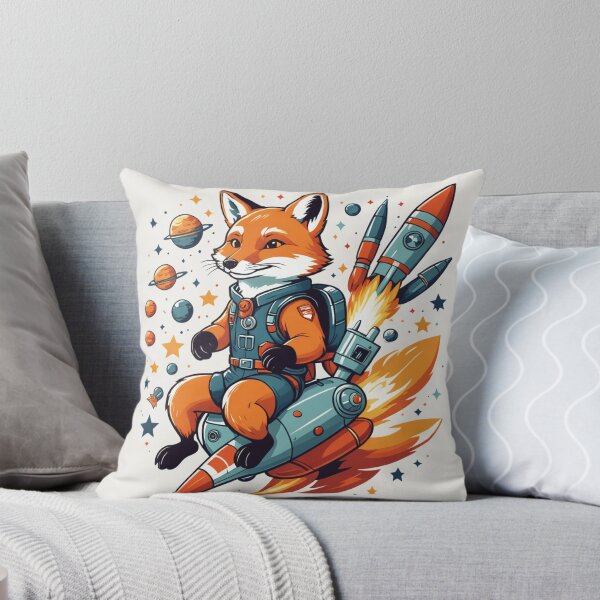 Item preview, Fox Riding a Rocket Floating Elements Design – Fox lover gift designed and sold by michallechowicz.