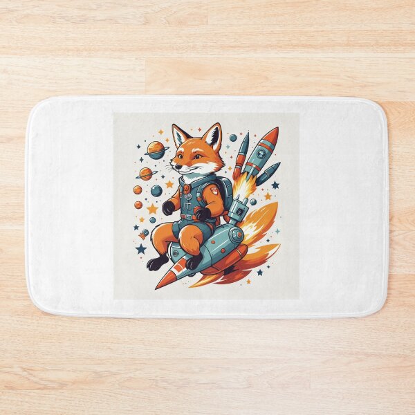 Item preview, Fox Riding a Rocket Floating Elements Design – Fox lover gift designed and sold by michallechowicz.