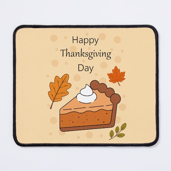Item preview, Happy Thanksgiving Day Card with Pumpkin Pie and Autumn Leaves designed and sold by DoveArtDesigns.