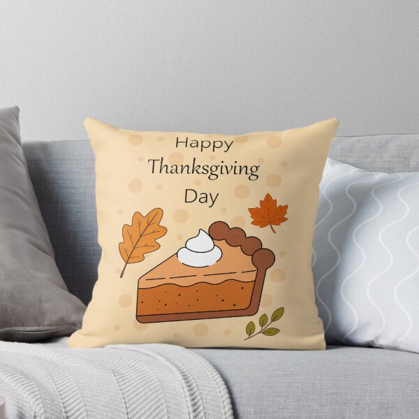 Item preview, Happy Thanksgiving Day Card with Pumpkin Pie and Autumn Leaves designed and sold by DoveArtDesigns.