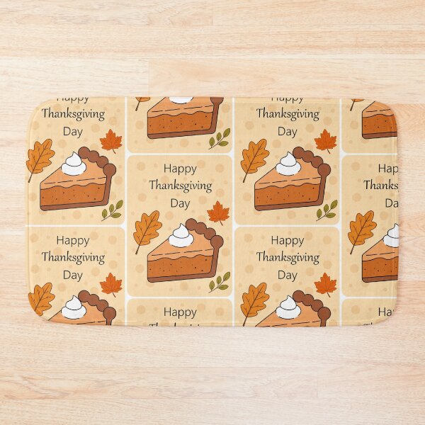 Item preview, Happy Thanksgiving Day Card with Pumpkin Pie and Autumn Leaves designed and sold by DoveArtDesigns.