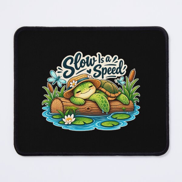 Item preview, Slow Is a Speed – Relaxed Turtle Slow Living Design designed and sold by Animal Puns.
