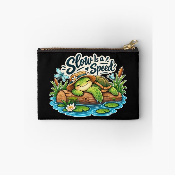 Item preview, Slow Is a Speed – Relaxed Turtle Slow Living Design designed and sold by Animal Puns.