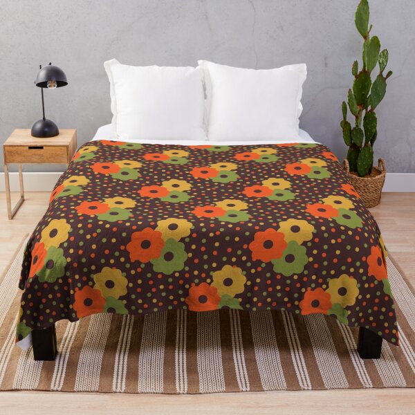 Item preview, 70's Ditsy Daisy and Dots in Walnut Brown designed and sold by YesterdayColl.
