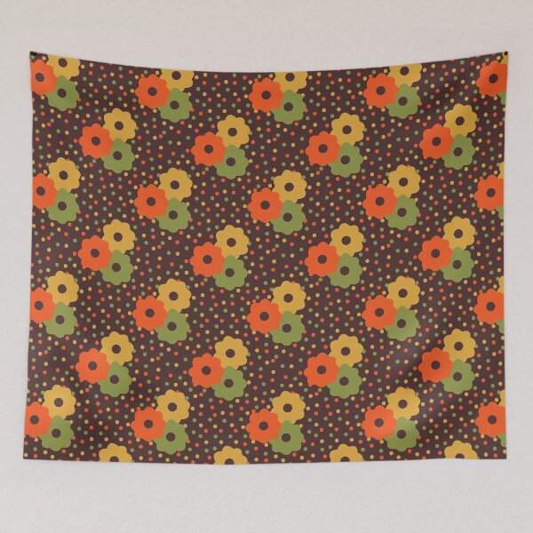 Item preview, 70's Ditsy Daisy and Dots in Walnut Brown designed and sold by YesterdayColl.