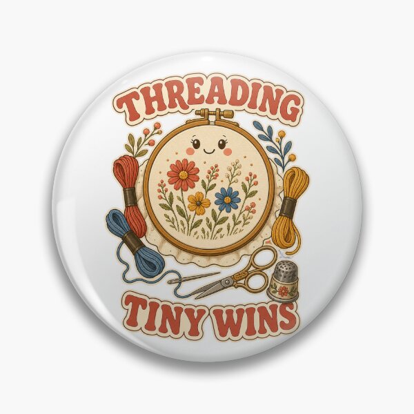 Item preview, Threading Tiny Wins Vintage Embroidery Motivation designed and sold by CheerfulNest.