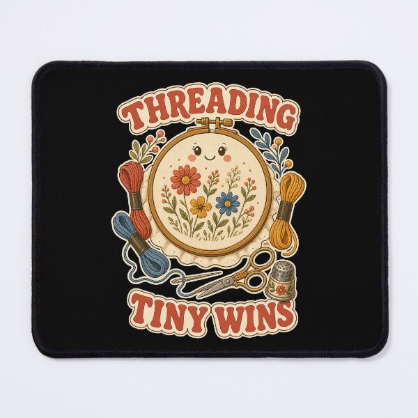 Item preview, Threading Tiny Wins Vintage Embroidery Motivation designed and sold by CheerfulNest.