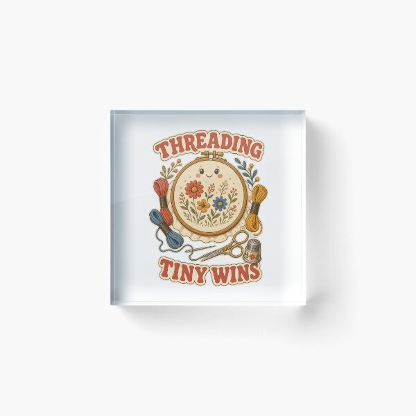 Item preview, Threading Tiny Wins Vintage Embroidery Motivation designed and sold by CheerfulNest.