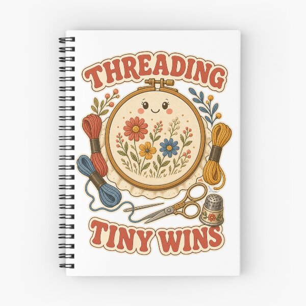Item preview, Threading Tiny Wins Vintage Embroidery Motivation designed and sold by CheerfulNest.