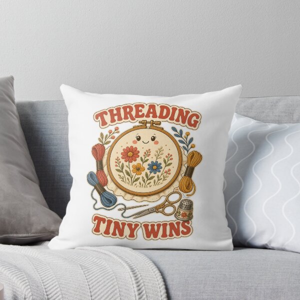 Item preview, Threading Tiny Wins Vintage Embroidery Motivation designed and sold by CheerfulNest.
