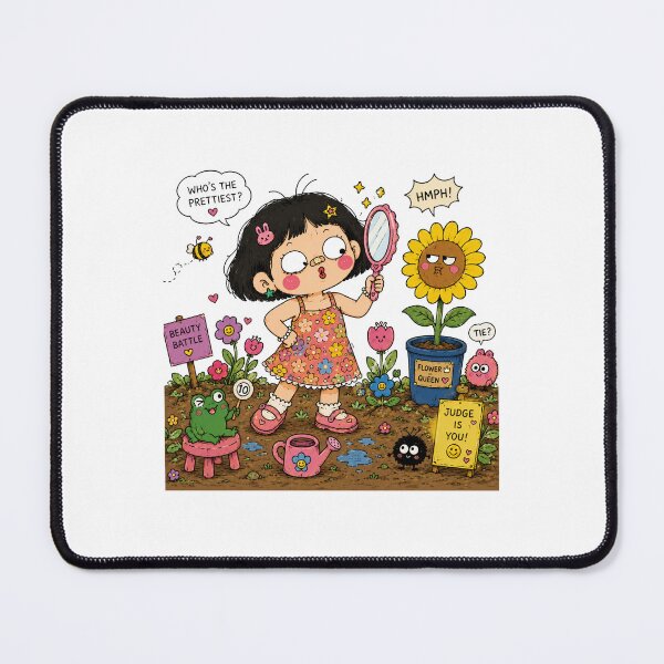 Item preview, Beauty Battle with a Flower – Funny Ugly Cute Doodle designed and sold by Kaytee-arttt.