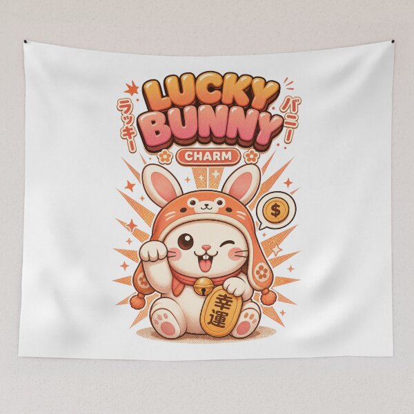 Item preview, Lucky Bunny Charm Japanese Mascot designed and sold by NullSpacePrints.