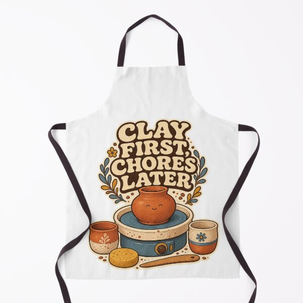 Item preview, Clay First Chores Later Vintage Pottery Humor designed and sold by CheerfulNest.