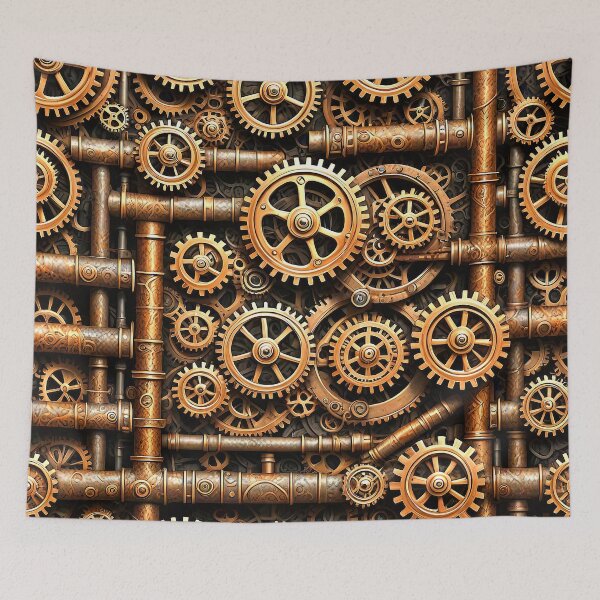 Item preview, Brass Steampunk Pipes and Gears designed and sold by Retro Art Factory.