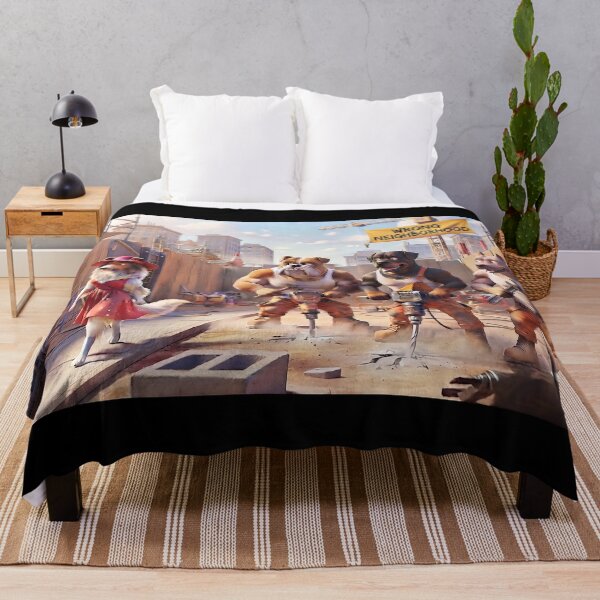 Item preview, Wrong Neighborhood Funny Dog Construction Parody Art designed and sold by AfresStudio.