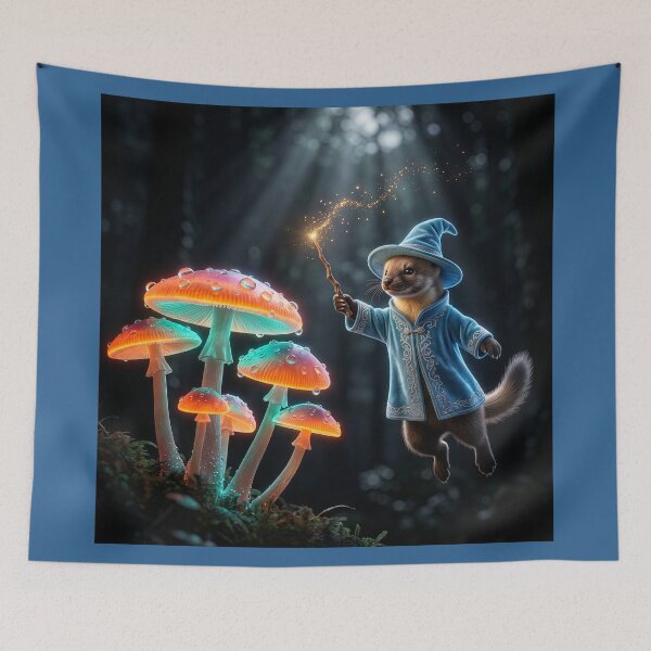 Item preview, Sable Casts Spell on Magic Mushrooms designed and sold by Tridentulus.