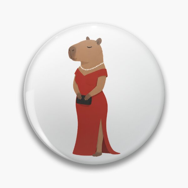 Item preview, Elegant Capybara in Red Evening Dress designed and sold by Inka Moon Design.
