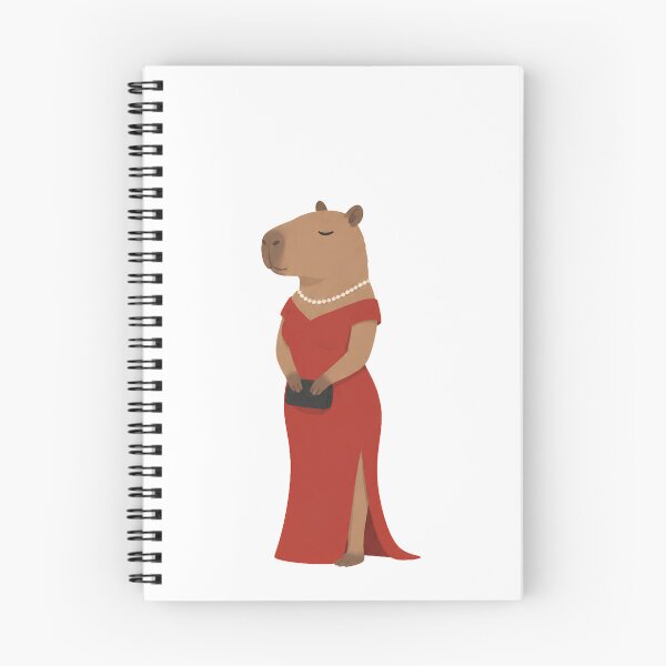 Item preview, Elegant Capybara in Red Evening Dress designed and sold by Inka Moon Design.